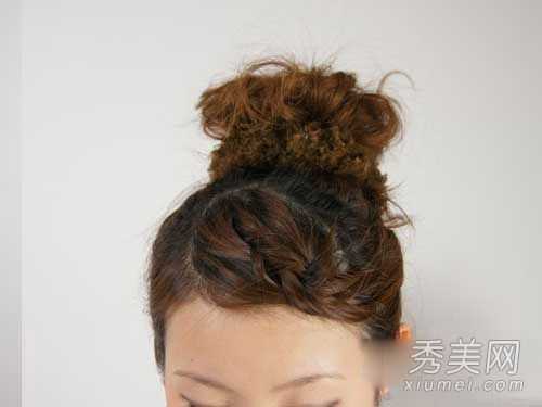 刘海编织混合球，甜美的发型和气质