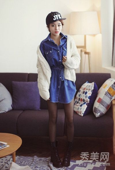 毛衣外套搭配搭配的款式在日本和韩国很流行