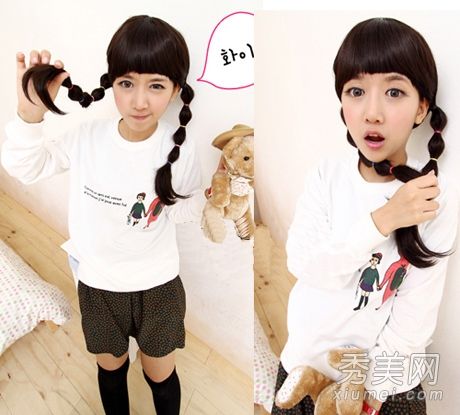 秋季最流行可爱发髻可爱首选