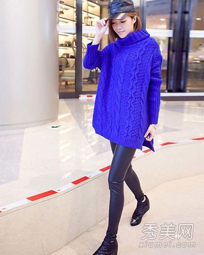 毛衣与紧身裤的新搭配图片彰显个性