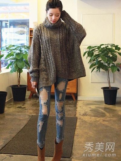 建议穿上冬装,在一秒钟内变成一个又瘦又漂亮的女孩。