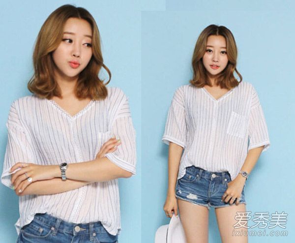 梨花头的常规如此之深，新烫的卷发又变白了。