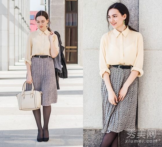 复古知性品味的基本衬衫裙