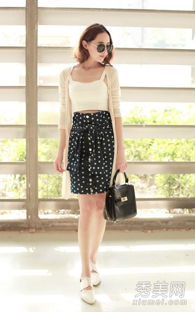 小背心高腰裙显瘦显瘦细腰显瘦