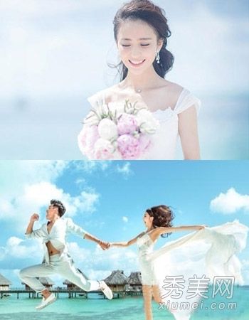 佟麗婭新娘和公主陳思成的結婚照非常漂亮。