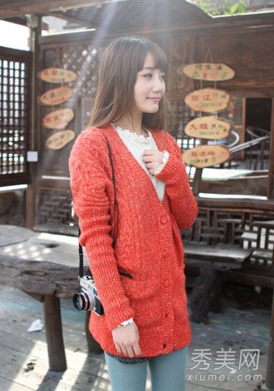 毛衣外套时尚搭配，可搭配不同款式