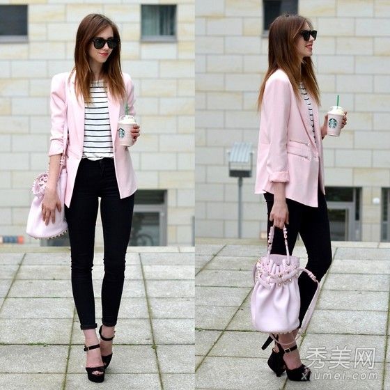 小脚裤、短裤和短裙都被换成了职业套装。