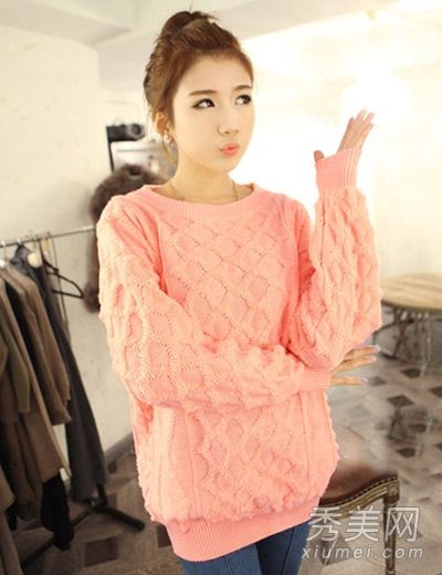 韩版糖果色毛衣乔拿早春装扮