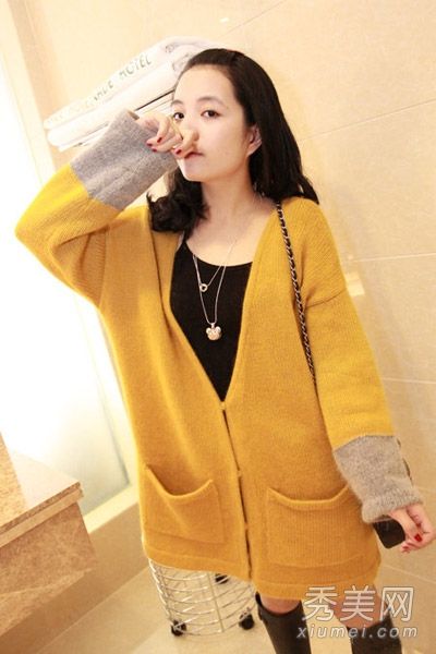 春装搭配毛衣和夹克,穿起来感觉甜美。