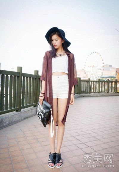 大码衬衫漂亮的防晒装扮