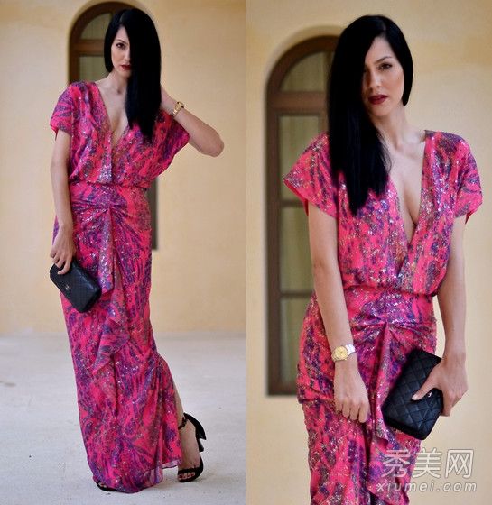 30+成熟女性性感晚宴礼服深V肩礼服惊艳四座