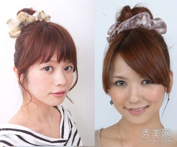 超简单的肉丸头发型图一分钟快速两种发型