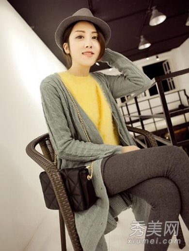 2013年春季流行针织开衫连裤袜细腿