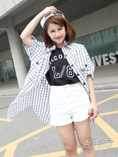 格子衬衫t恤经典时装秀韩凡儿