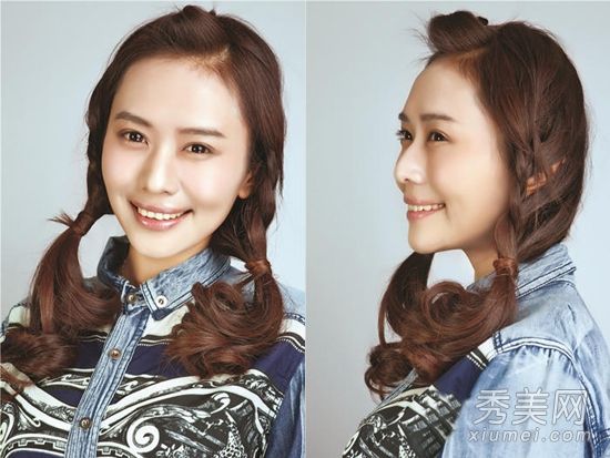 村姑变身韩剧女主持人及双辫图