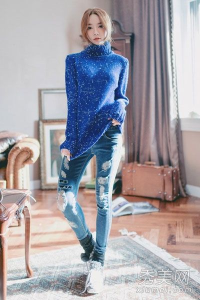 韩版毛衣时尚甜美穿着韩版柔情