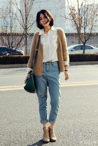 四月穿白衬衫+牛仔裤更简单、更清新、更帅气