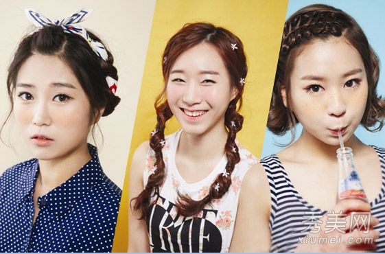 初夏的时候,和新鲜的风一起玩耍。3韩式扎头发教程清新时尚。