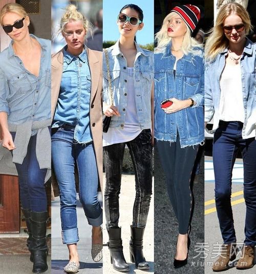 春季牛仔衬衫中的牛仔风时尚搭配