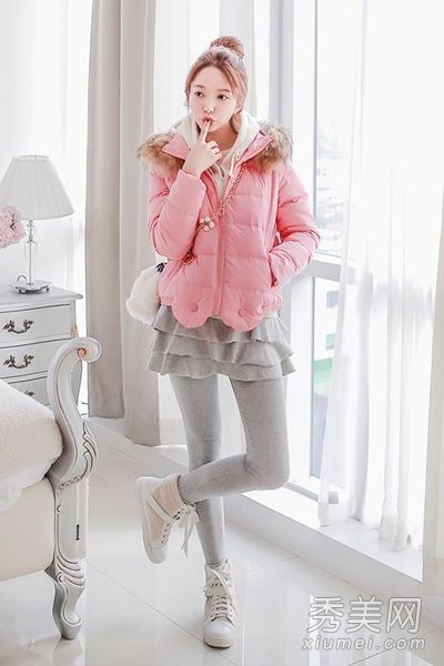 棉袄的浅色有点清新、甜美和老化