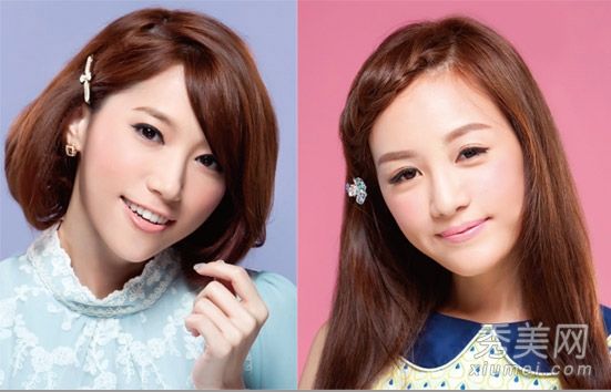 夏天，韩国人的发型是刘海+长发变成短发。