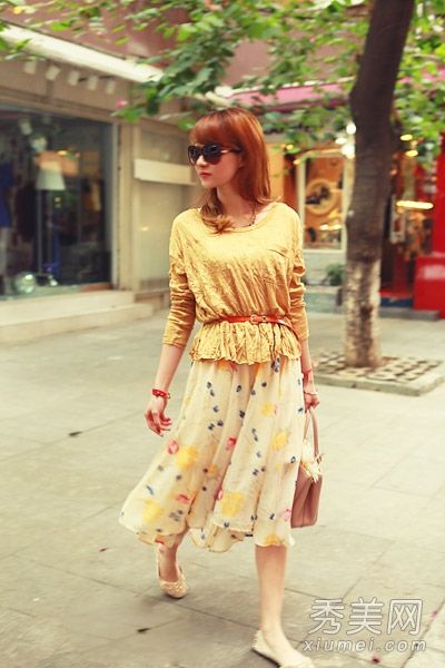 雪纺衬衫配裙子女士连衣裙很有吸引力