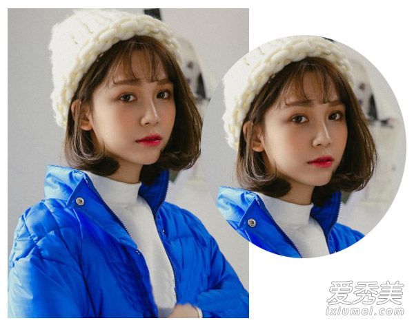 冬季新款波浪头发型简单设计甜美吸吮心型眼睛