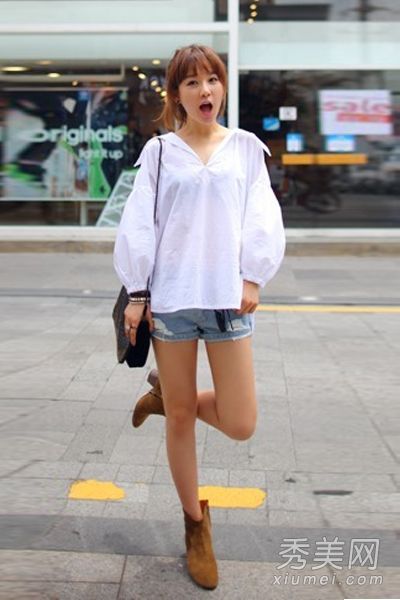 春夏修身，修身衬衫+短裤简约韩范儿