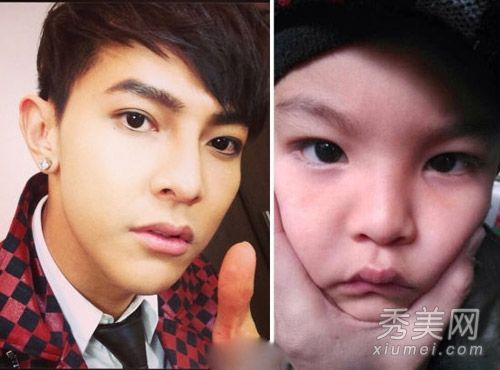 汪东城的儿子杨蜜·马仪丽用明星发型pk打了他的脸。