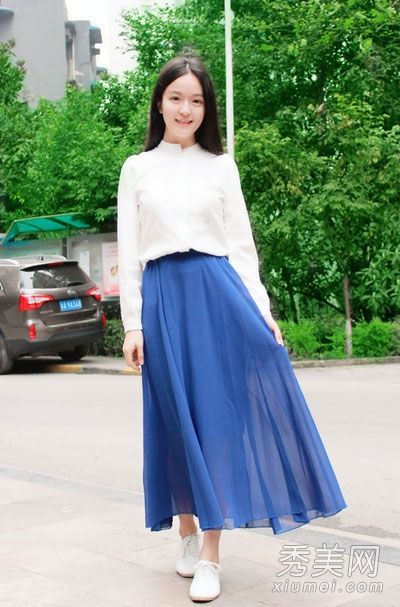 白色衬衫长裙最漂亮的上衣是什么？