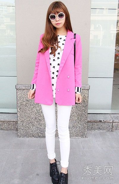 韩版小套装配紧身裤穿修身身材