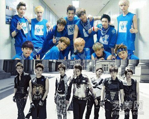 EXO挑战无限韩国流行男装联盟帅发型pk
