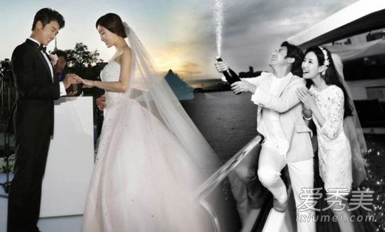 韩国戏剧众神都结婚了！结婚照和新娘的发型都很漂亮。