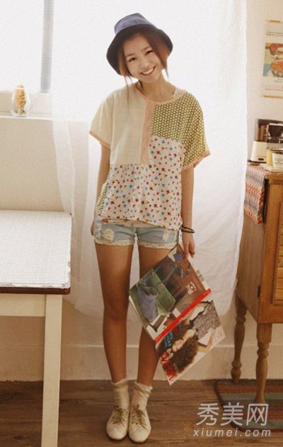 t恤配牛仔短裤夏季街头装