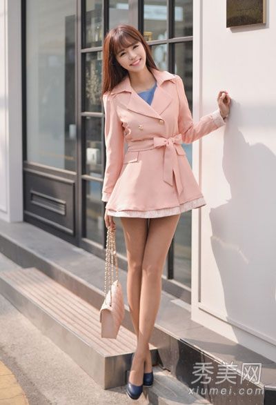 风衣,裤腰减少,腰身精致时尚,韩范儿最多