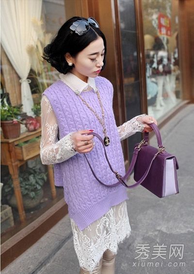 毛衣背心混搭连衣裙甜美loli迷