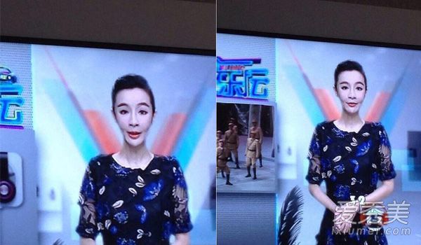 央視女主播的臉被換成了精致的麵部表情，但卻崩潰了。