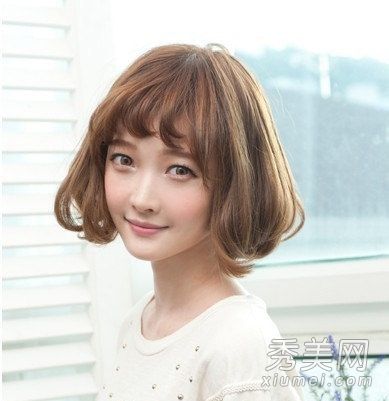 流行韩版短卷发椭圆脸型选择发型