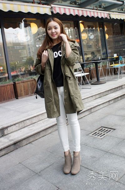大衣外套小脚裤韩版女士穿