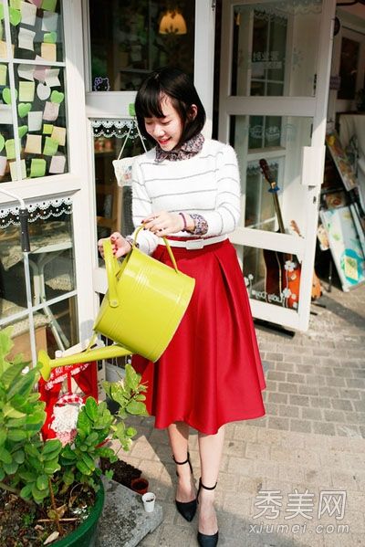 毛衣，长裙，优雅搭配，粗腿，肥臀，不用担心