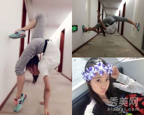 美女先旋转人物马爆红甜美的私人照片发型看