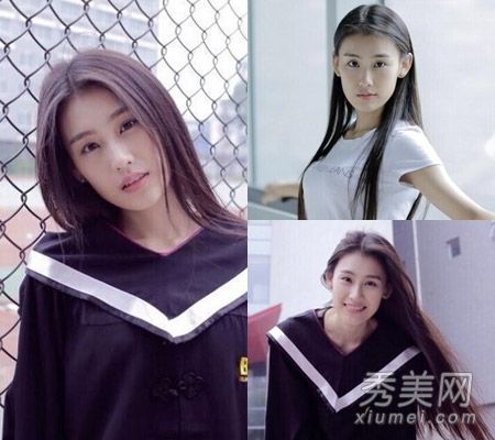 北方阴影女神洋子没有化妆,毕业照的长发纯净美丽。