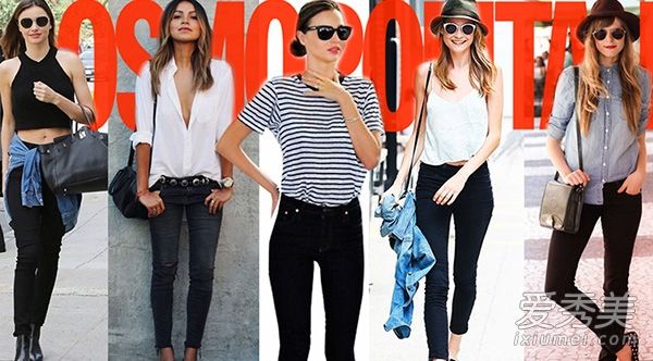 米兰达·可儿的黑色铅笔裤成为法宝