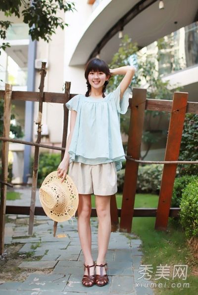 t恤+短裤简单搭配打造小清新韩范儿