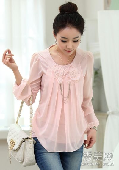 雪纺衬衫夏季必备8种搭配时尚美观