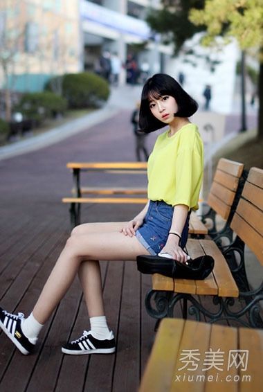 t恤加热裤简约韩范儿秀筷子腿