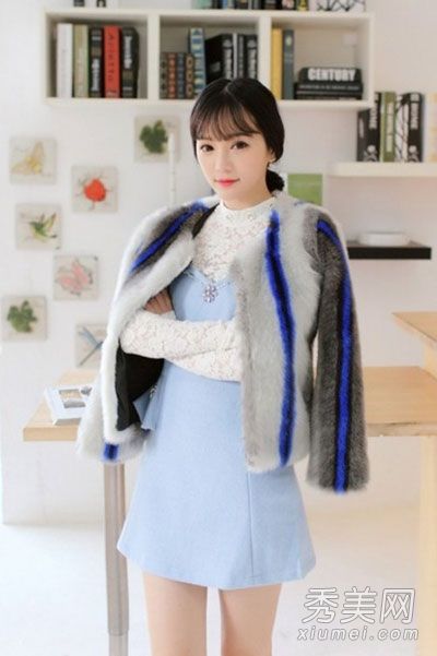 早春的浪漫之美,搭配皮草外套和裙子