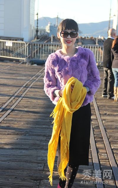 裘皮大衣新款潮带裙裤高贵