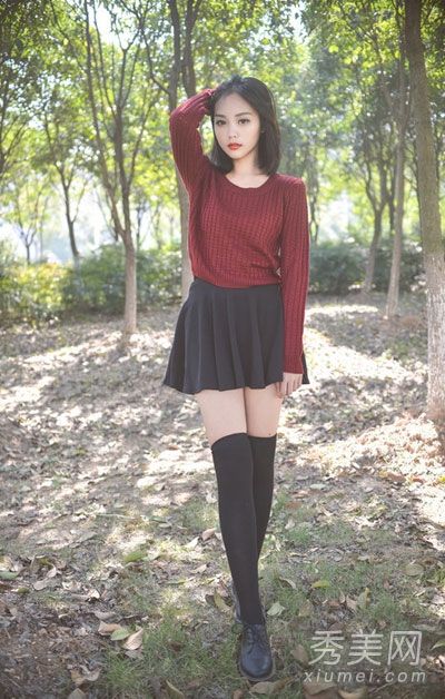 伞裙毛衣女士装扮最可爱