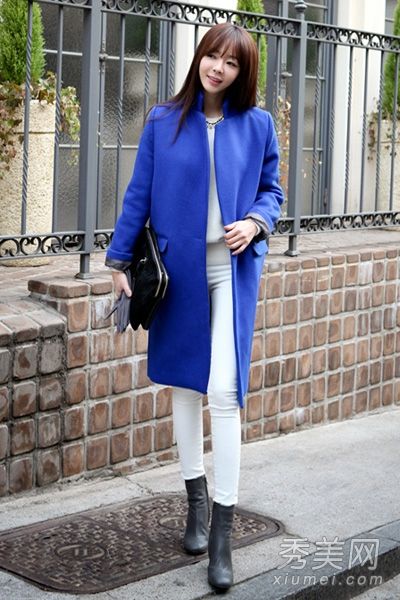 2014纯色羊毛外套流行、简约、时尚